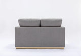 Valin - Linen Loveseat For Living Room - Gray - Furniture Home Direct