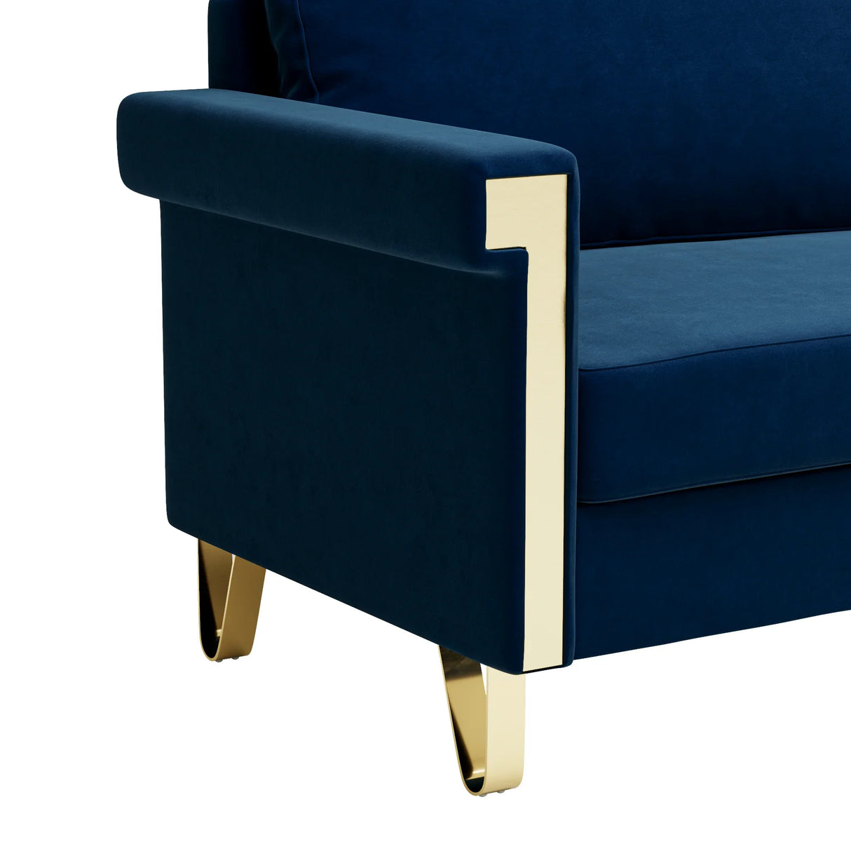 2 Piece Living room Set With Sofa and Chair, Velvet Blue - Furniture Home Direct