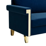 2 Piece Living room Set With Sofa and Chair, Velvet Blue - Furniture Home Direct