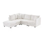 Modern Sectional Sofa With Vertical Stripes, 2 Pillows, 5 Seat Couch With Convertible Ottoman, Various Combinations, L-Shape Indoor Furniture For Living Room - Furniture Home Direct