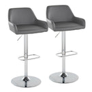 Daniella - Contemporary Adjustable Barstool With Swivel With Rounded Rectangle Footrest (Set of 2) - Furniture Home Direct