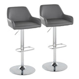 Daniella - Contemporary Adjustable Barstool With Swivel With Rounded Rectangle Footrest (Set of 2) - Furniture Home Direct