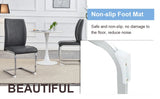 Dining Chairs Cantilever Metal Frame Polished PU Dark Gray - Furniture Home Direct