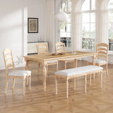 Topmax - Vintage Traditional Extendable Dining Table Set With Removable Leaf - Furniture Home Direct