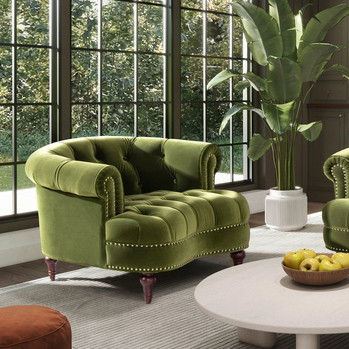 La Rosa - Victorian Tufted Upholstered Accent Chair - Furniture Home Direct