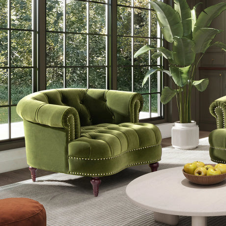 La Rosa - Victorian Tufted Upholstered Accent Chair - Furniture Home Direct