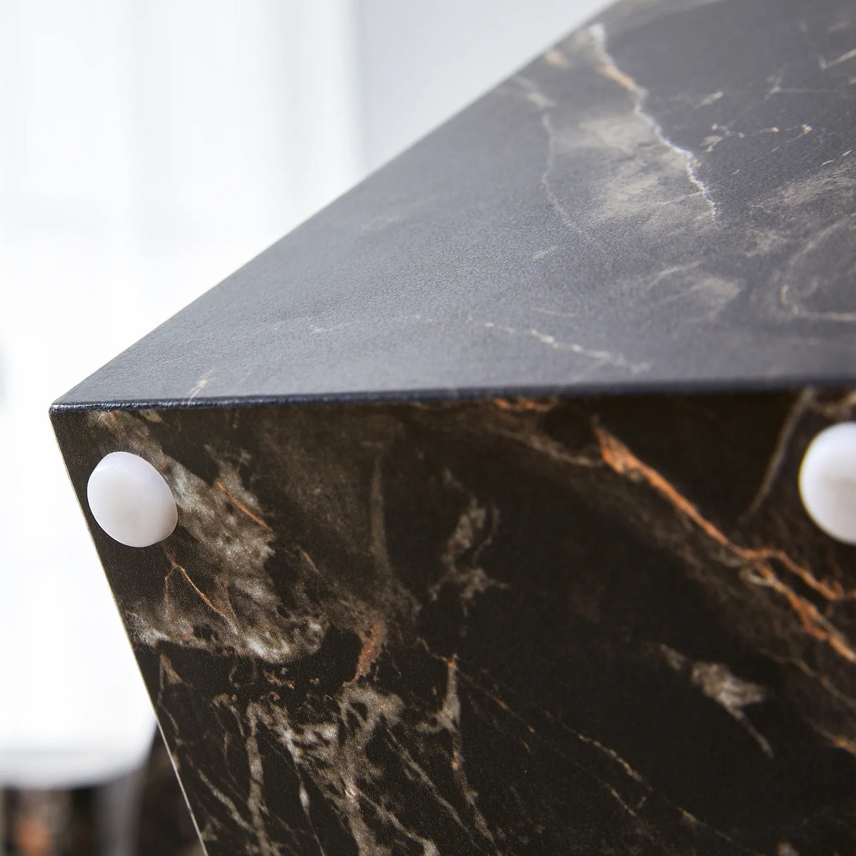Detachable Double-Decker Black Patterned Coffee Table - Furniture Home Direct