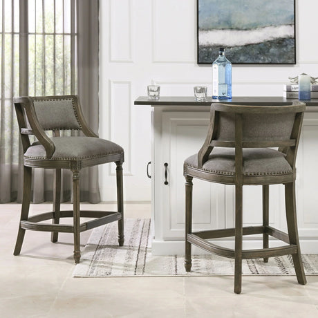 Paris - Farmhouse Counter Height Bar Stool With Backrest - Furniture Home Direct