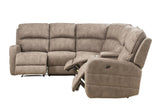 Olwen - Nubuck Power Recliner Sectional Sofa With USB Port - Mocha - Furniture Home Direct