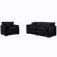 Modern Upholstered Chenille Loveseat And Armchair Set With Pillows - Furniture Home Direct