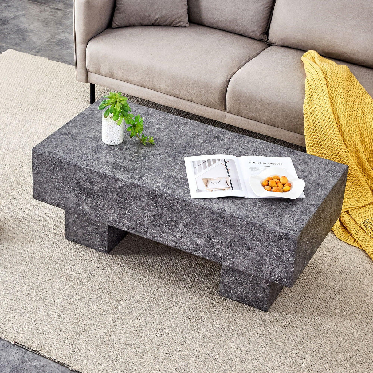 Modern Simple Marble Texture Coffee Table - Furniture Home Direct