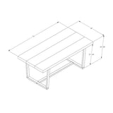 Modern Distressed Solid Wood And Metal Open Frame Dining Table - Furniture Home Direct