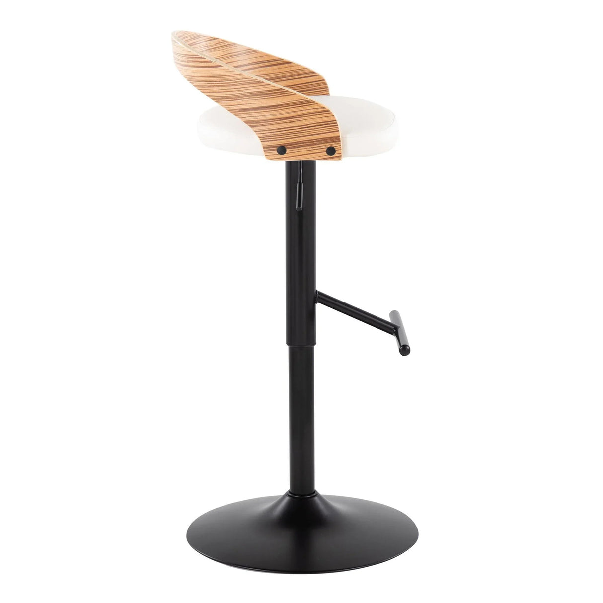 Grotto - Contemporary Adjustable Barstool With Swivel & Straight T Footrest (Set of 2) - Furniture Home Direct