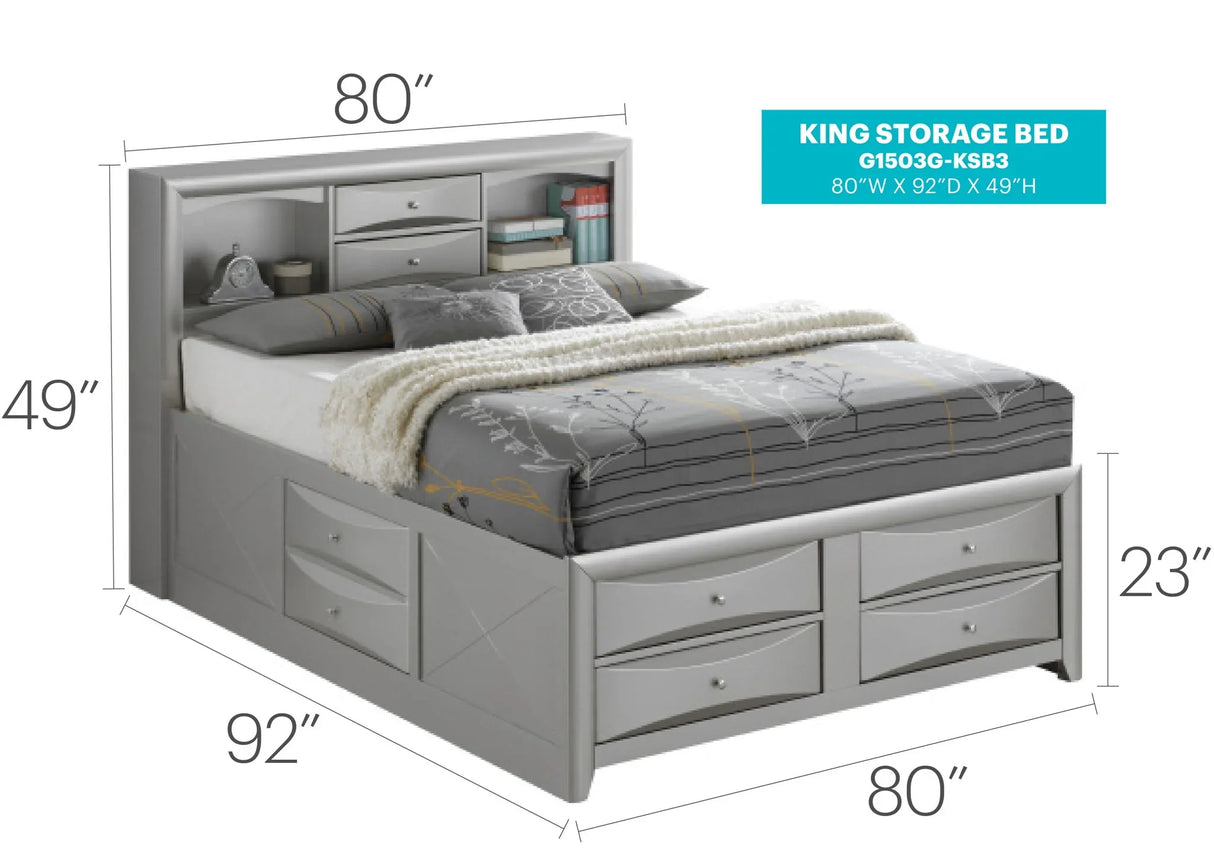 Marilla - Storage Bed With Bookcase Headboard - Furniture Home Direct
