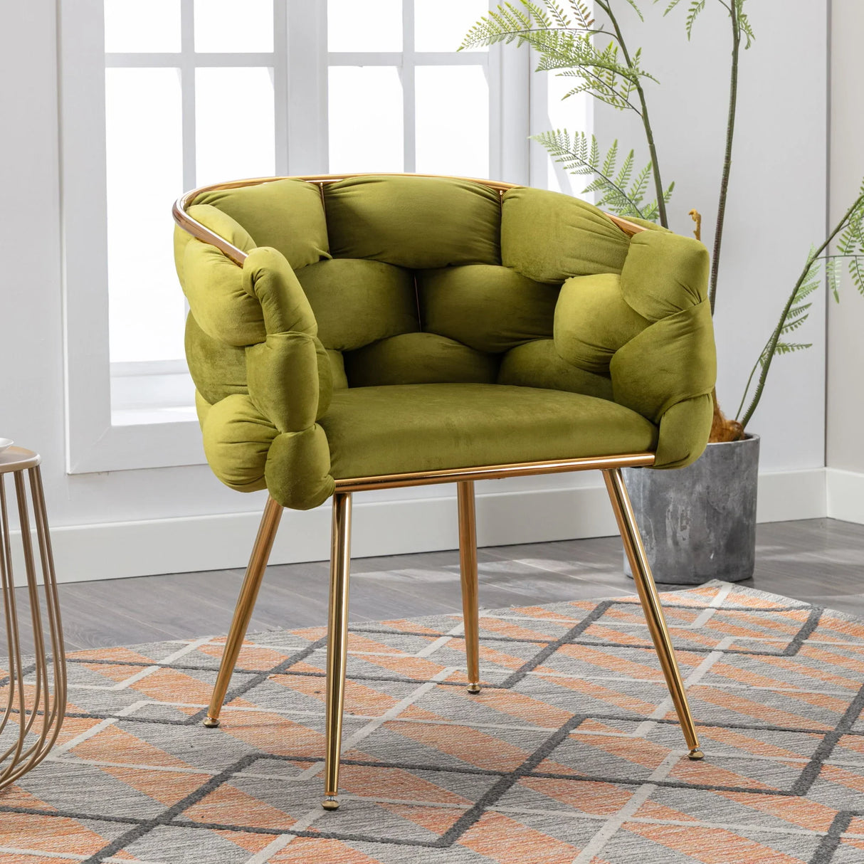 Luxury Modern Simple Leisure Velvet Single Sofa Chair Bedroom Lazy Person Household Dresser Stool Manicure Table Back Chair - Furniture Home Direct