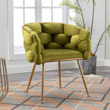 Luxury Modern Simple Leisure Velvet Single Sofa Chair Bedroom Lazy Person Household Dresser Stool Manicure Table Back Chair - Furniture Home Direct