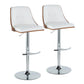 Gianna - Mid Century Modern Adjustable Barstool With Swivel With Rounded T Footrest (Set of 2) - Furniture Home Direct