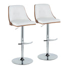 Gianna - Mid Century Modern Adjustable Barstool With Swivel With Rounded T Footrest (Set of 2) - Furniture Home Direct