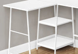 Computer Desk, Home Office, Corner, Storage Shelves, L Shape, Work, Laptop, Contemporary, Modern - White Base - Furniture Home Direct