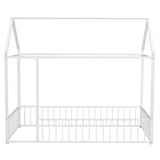 Metal Bed House Bed Frame With Fence - Furniture Home Direct
