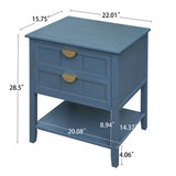 2 Drawer Side Table, American Style, End Table, Suitable For Bedroom, Living Room, Study - Furniture Home Direct