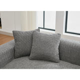 2 Piece Boucle Cloud Living Room Set with 2 Trays - Dark Gray - Furniture Home Direct