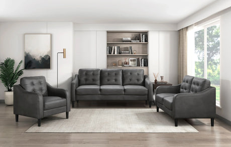 3pc Living Room Set Including Sofa, Love seat and Chair - Gray - Furniture Home Direct