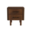 Logan - Mid-Century Modern Nightsd Bed Side Tables With 2 Drawers - Brown - Furniture Home Direct
