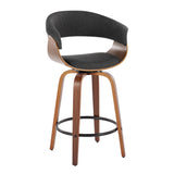 Vintage Mod - Mid Century Modern Fixed Height Counter Stool & Swivel With Round Footrest (Set of 2) - Furniture Home Direct