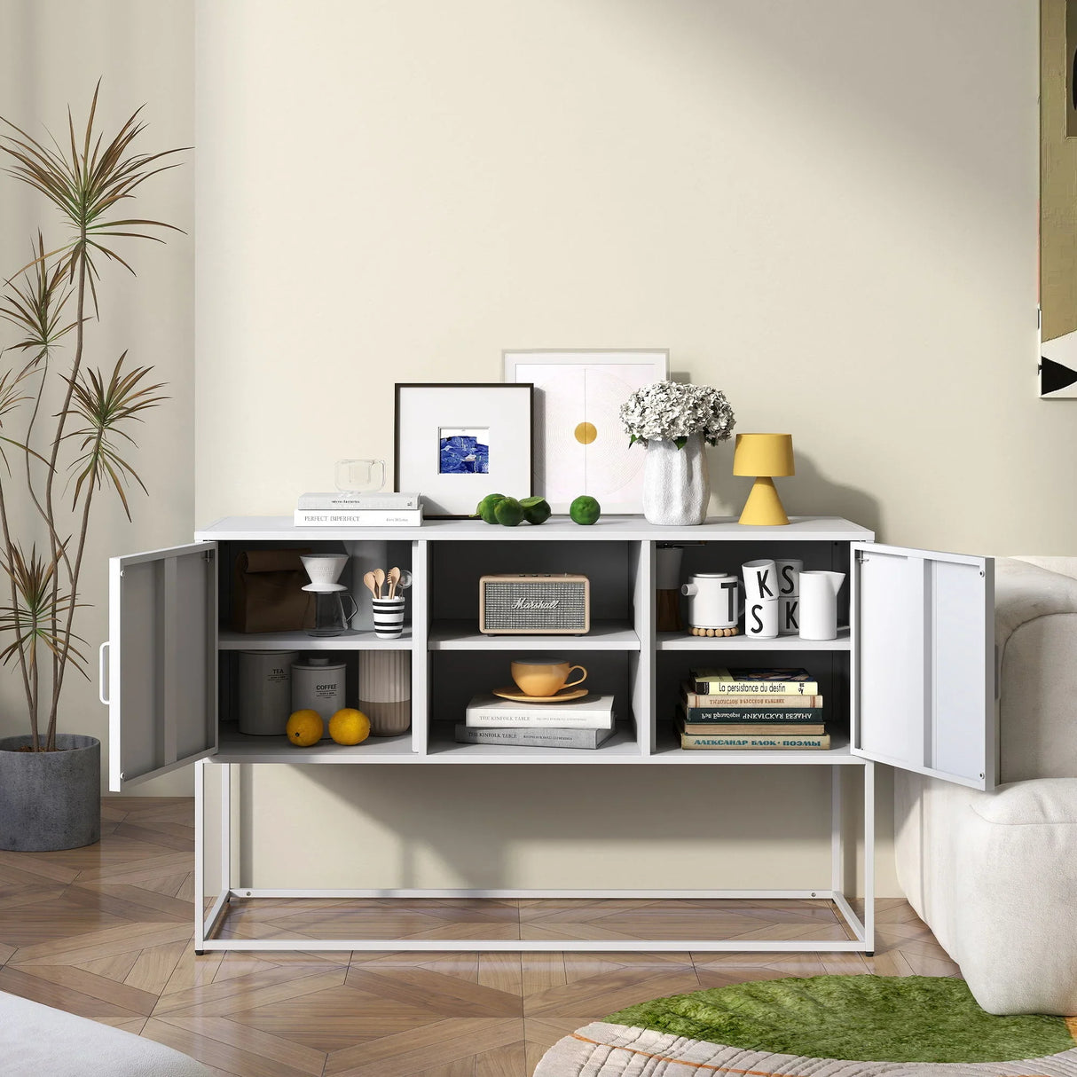 Modern Sideboard Buffet With Plenty Of Storage Space, Anti-Tilt Mechanism, Elegant Handles, Silent Magnetic Closure And Eco-Friendly Finish For Kitchen, Dining Room And Living Room - Furniture Home Direct
