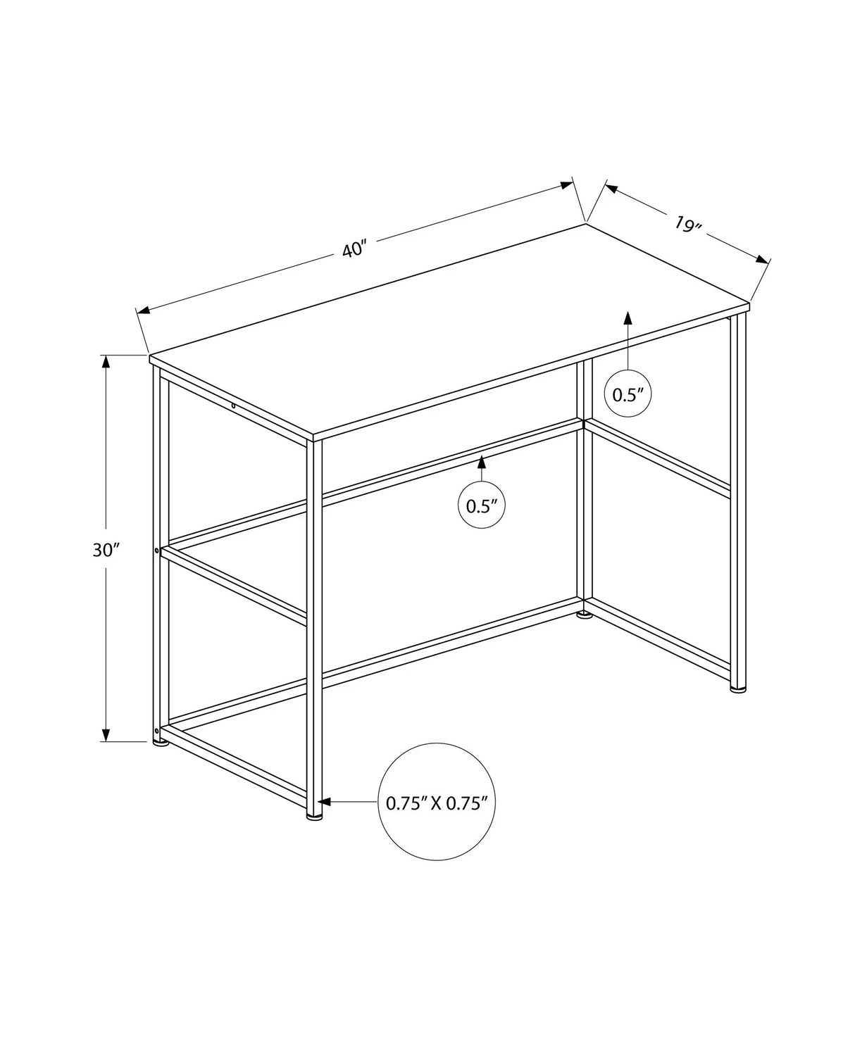 Computer Desk, Home Office, Laptop, Left Right Set-Up, Storage Drawers, Work, Contemporary, Modern - Furniture Home Direct
