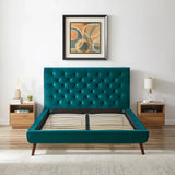 Dillon - Velvet Platform Bed - Furniture Home Direct