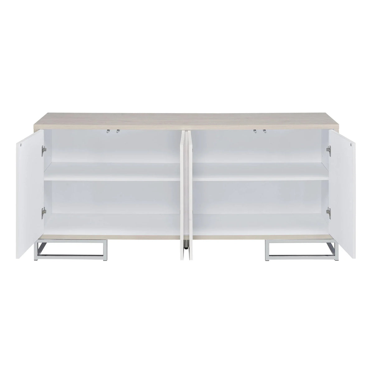 Panos - Console Cabinet - White Marcle / Chrome - Furniture Home Direct