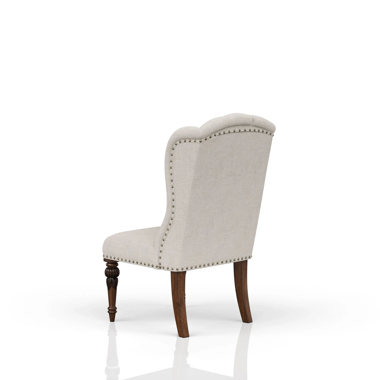 Upholstered Wing Host Chair - Light Gray - Furniture Home Direct
