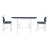 Dining Set Drop Leaf Counter Height With 2 Chairs White Gray - Furniture Home Direct