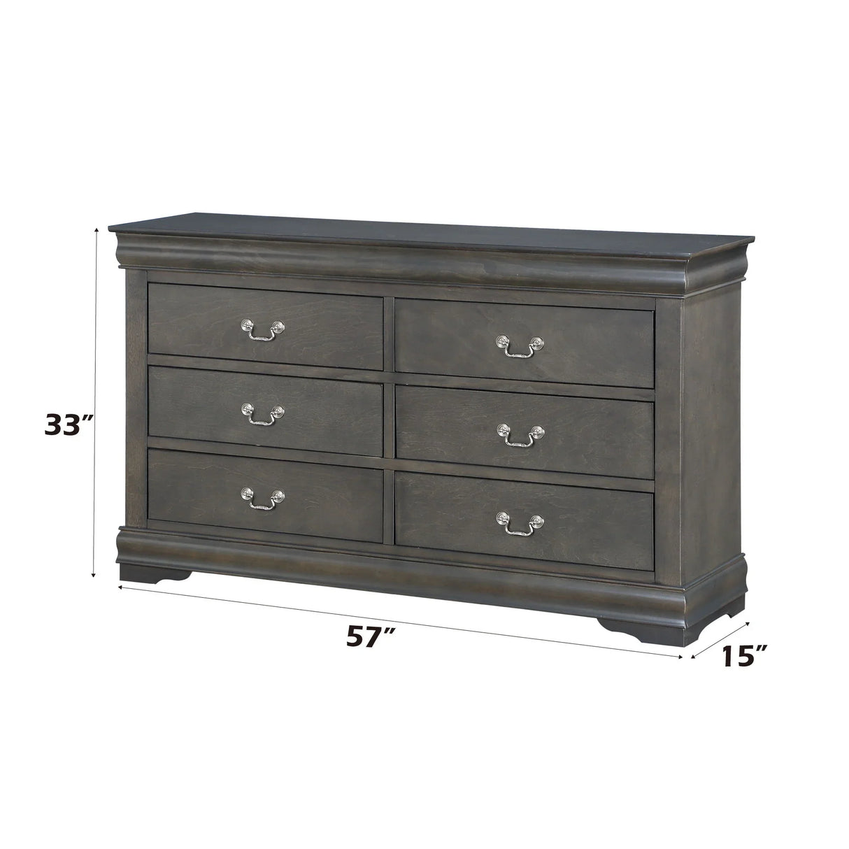 Louis Philippe - Bedroom Dresser, Sleek Design - Furniture Home Direct