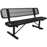 6' Outdoor Steel Bench With Backrest - Furniture Home Direct