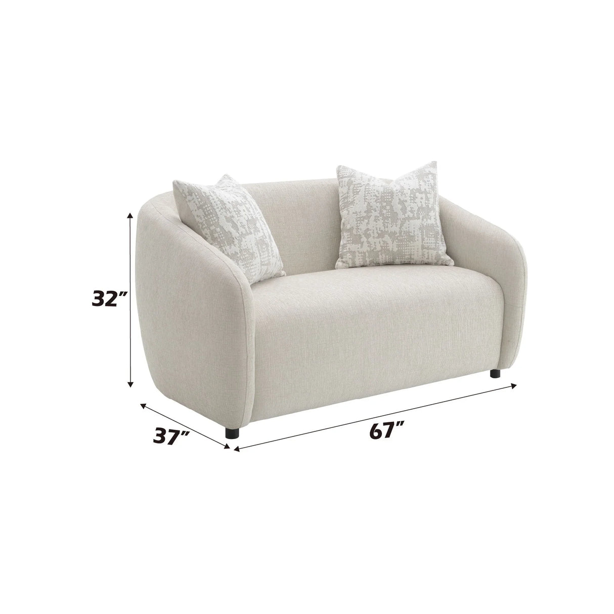Etienne - Loveseat With 3 Pillows - Beige - Furniture Home Direct