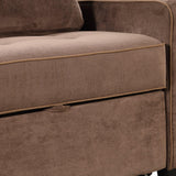 66.5" Upholstered Loveseat With Pull Out Bed, Two Throw Pillows, Dual USB Charging Port and Adjustable Backrest - Brown - Furniture Home Direct