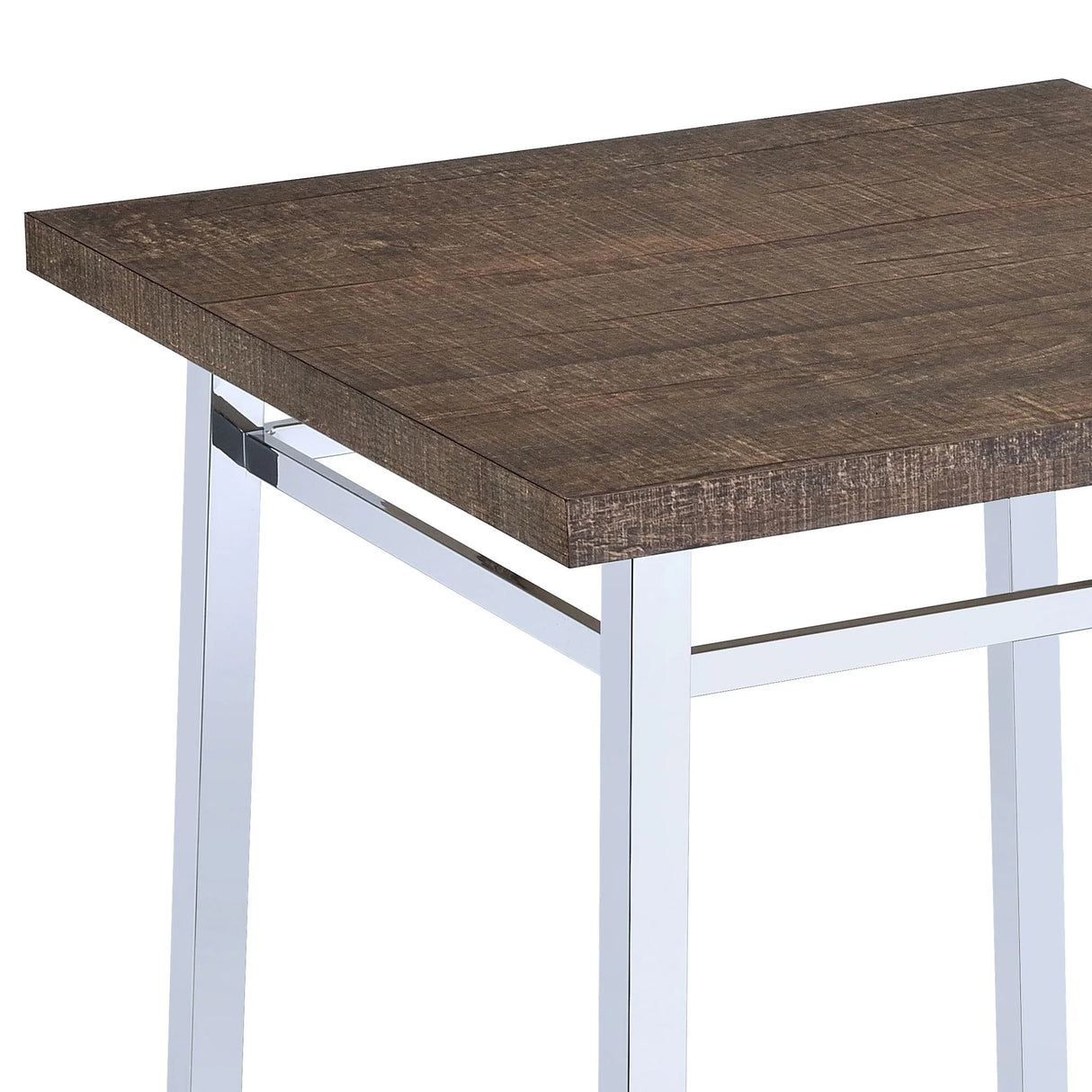Nadia - Chrome Bar Table - Oak / White - Furniture Home Direct