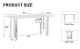 Dining Table Modern Faux Marble Top Chrome Base White - Furniture Home Direct