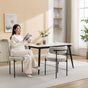 Burbank - Modern Round Boucle Dining Chairs (Set of 2) - Black / White - Furniture Home Direct