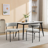 Burbank - Modern Round Boucle Dining Chairs (Set of 2) - Black / White - Furniture Home Direct