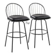 Riley - Claire Farmhouse Fixed Height Barstool With Swivel With Round Footrest (Set of 2) - Furniture Home Direct
