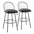 Riley - Claire Farmhouse Fixed Height Barstool With Swivel With Round Footrest (Set of 2) - Furniture Home Direct