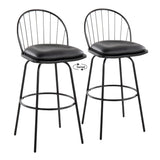 Riley - Claire Farmhouse Fixed Height Barstool With Swivel With Round Footrest (Set of 2) - Furniture Home Direct