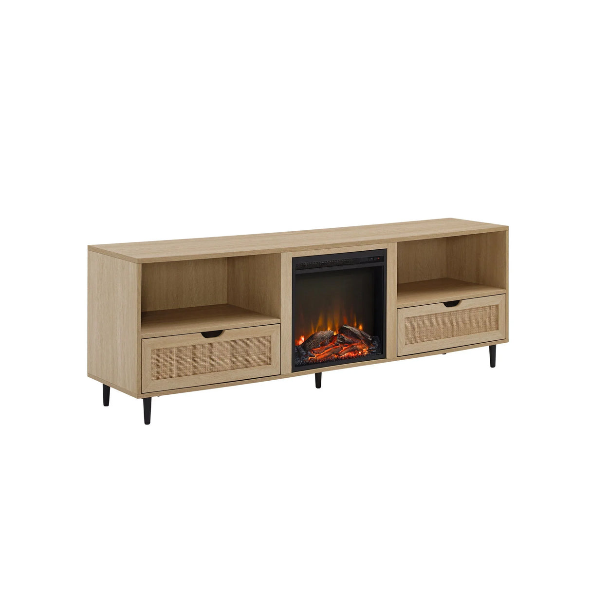 Coastal Rattan Door TV Stand For TVs Up To 10015” - Coastal Oak - Furniture Home Direct