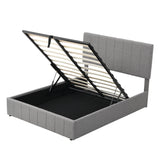 Storage Platform Bed Upholstered Full Size Hydraulic Gray - Furniture Home Direct