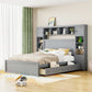 Bed With All In One Cabinet, Shelf And Sockets - Furniture Home Direct