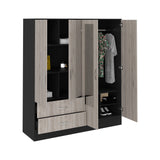 Armoire With Full Length Mirror Doors And Drawers Beige - Furniture Home Direct